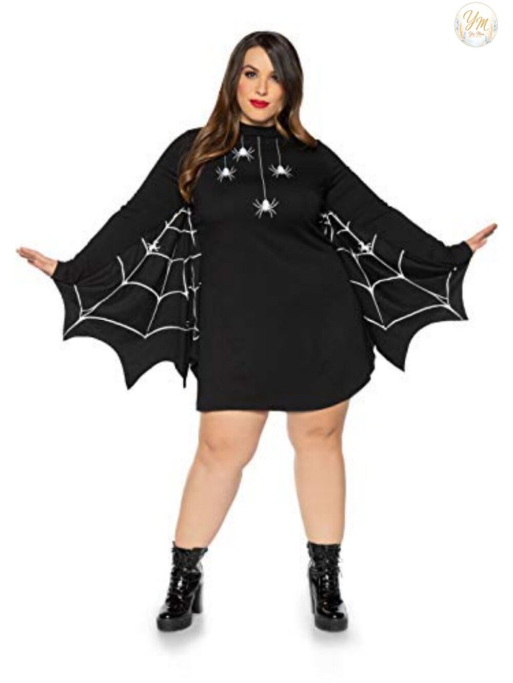 Leg Avenue Spider Web Jersey Dress Halloween Costume Long Sleeve